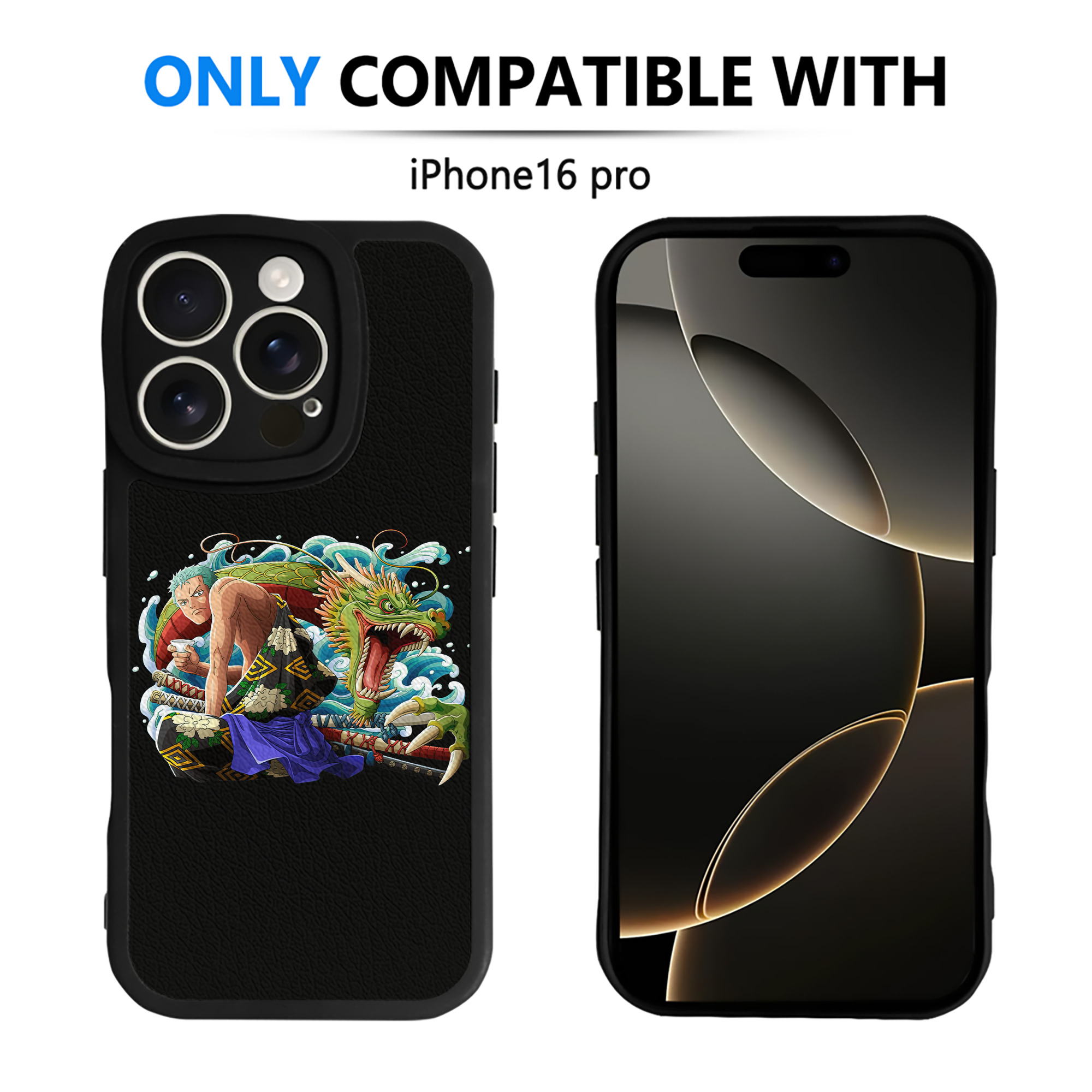 （画像用） ワンピース ロロノア・ゾロ ONE PIECE Roronoa Zoro 【iPhone 16シリーズ対応】シリコンスマホケース（レザー調） 材質：シリコン